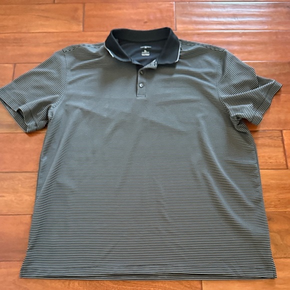 Van Heusen Air Classic Fit Black & Gray Striped Polo Shirt XL - Picture 3 of 5